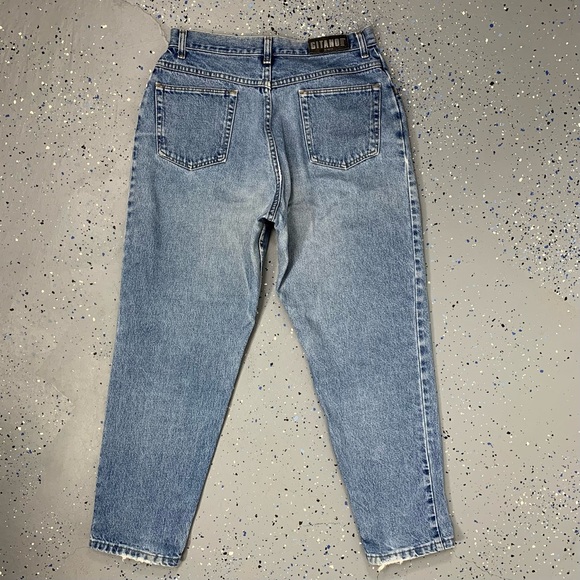 Vintage 80s Gitano Distressed Mom Jeans High Waist Tapered Leg 14 Petite 32"x29" - Picture 6 of 11
